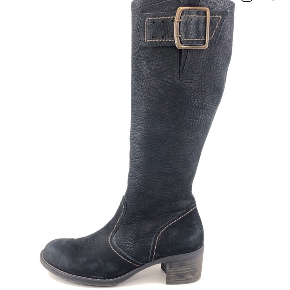 Paul Green Black Leather Heeled Boots